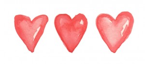 watercolour hearts