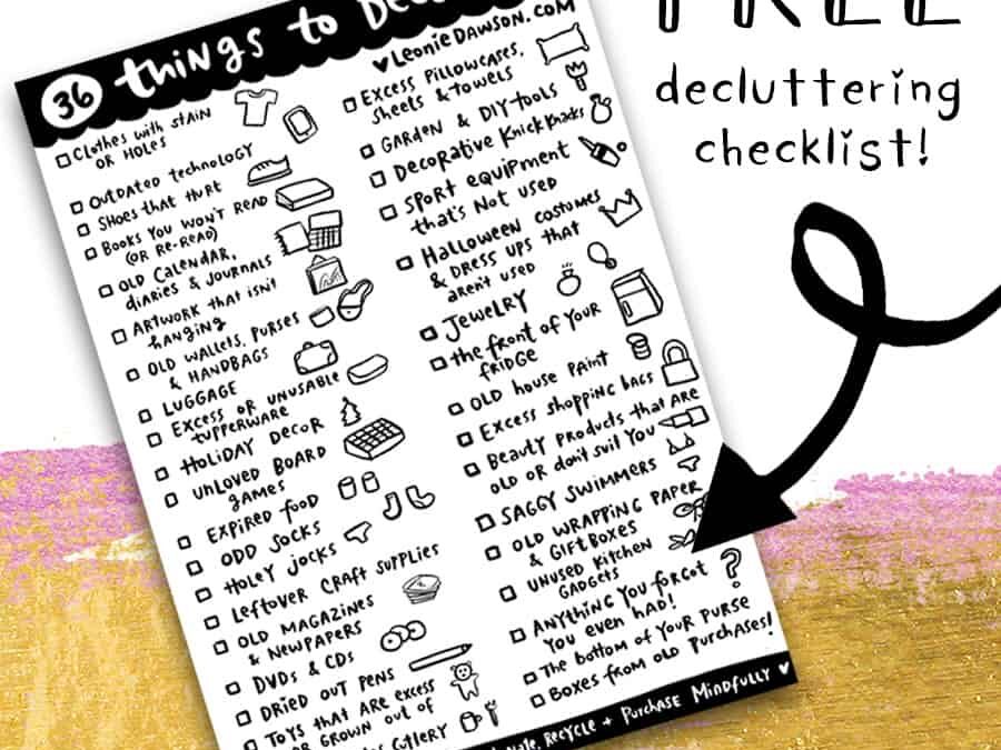 Free Poster: 36 Easy Things To Declutter Now
